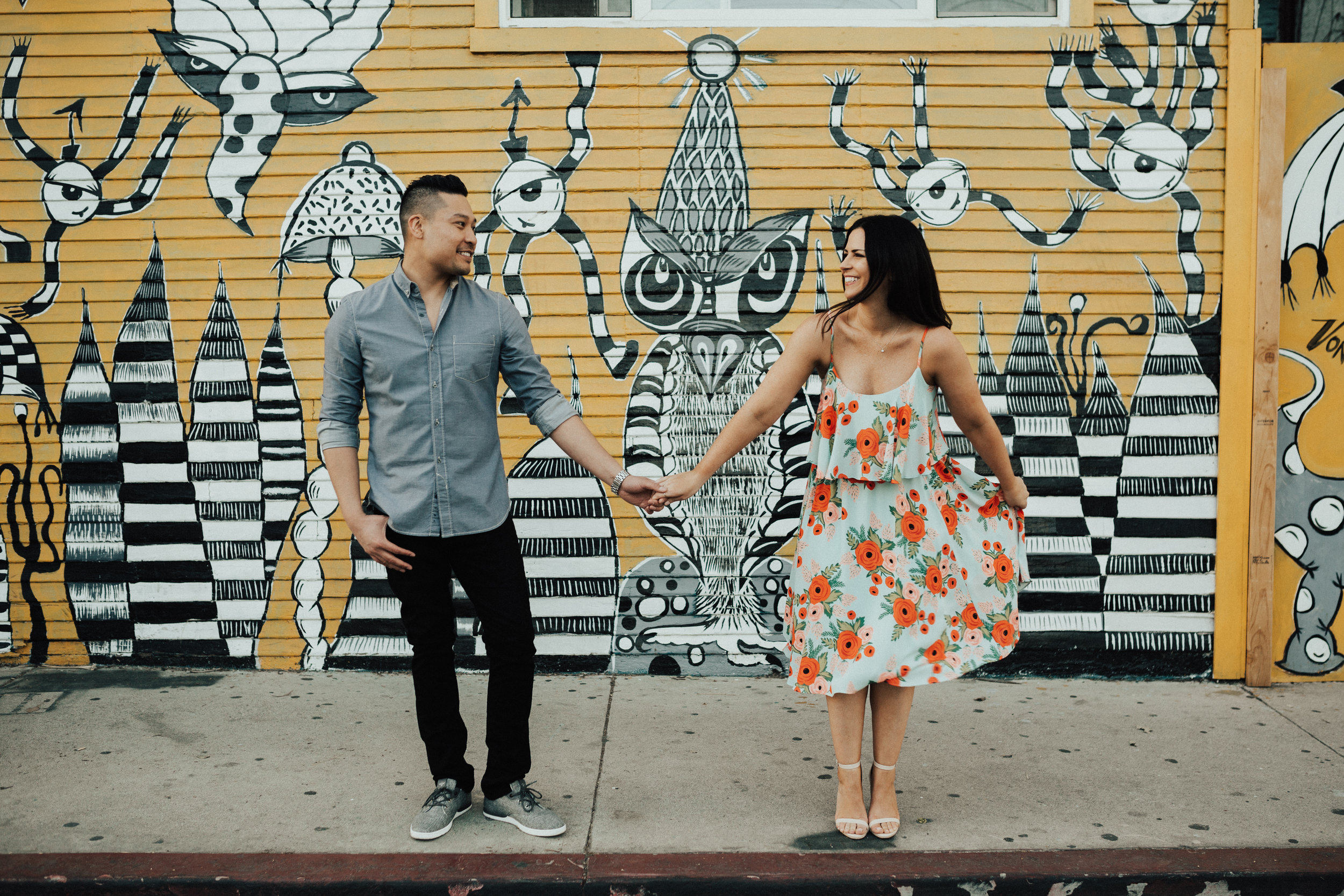 funky wall unique engagement